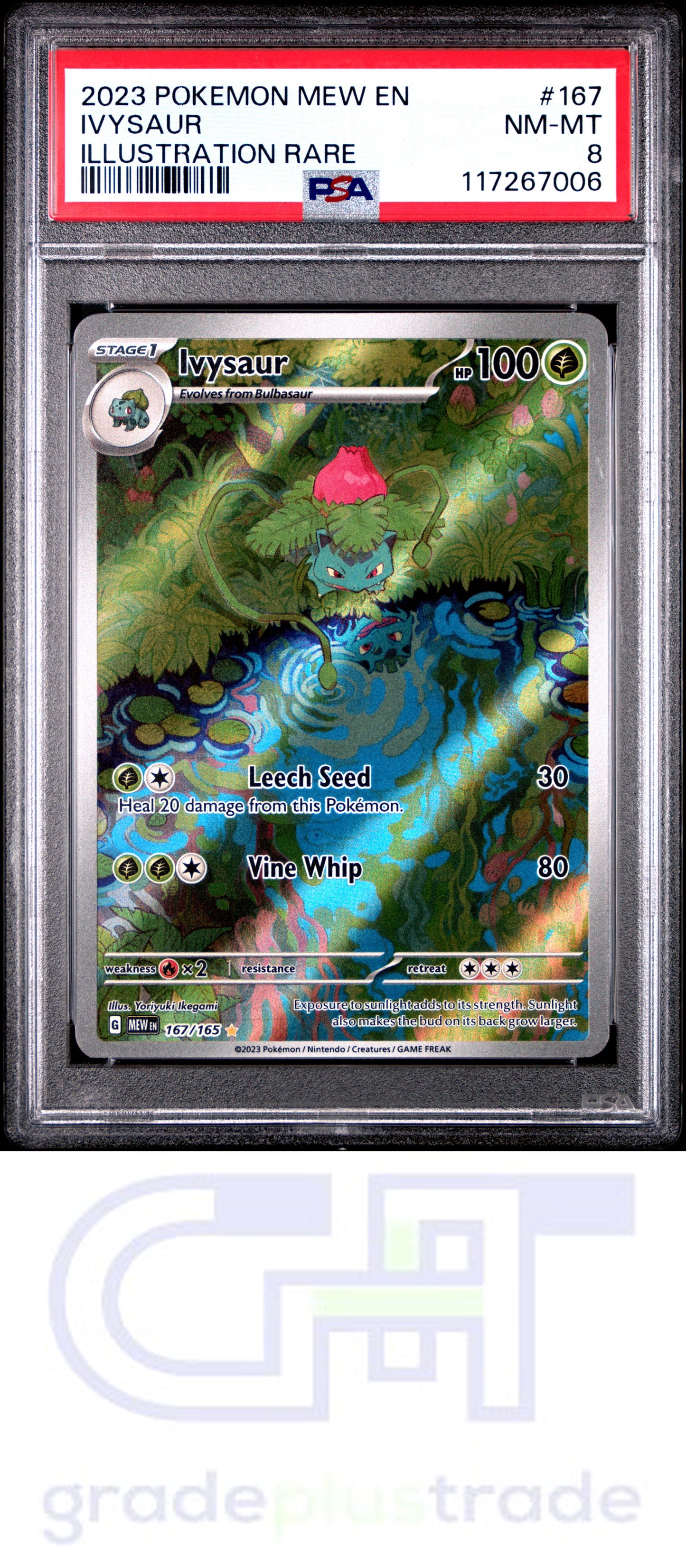 2023 Pokemon Mew En-151 #167 Illustration Rare Ivysaur PSA 8