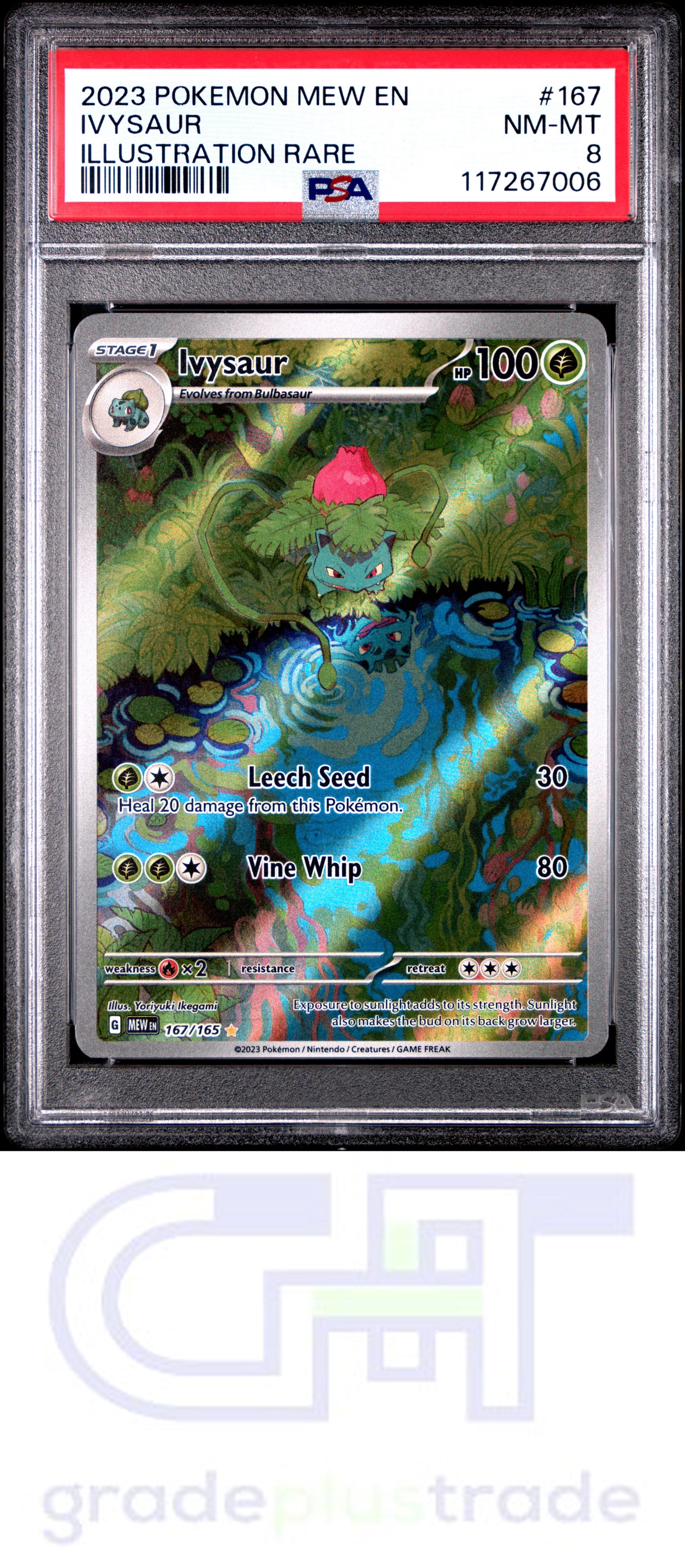 2023 Pokemon Mew En-151 #167 Illustration Rare Ivysaur PSA 8