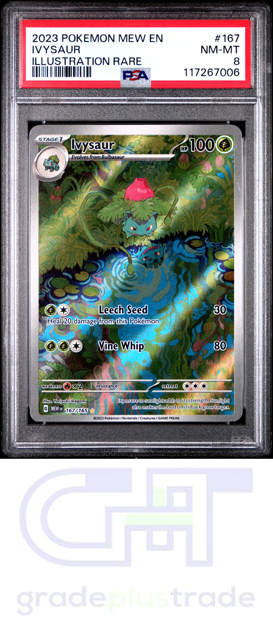 2023 Pokemon Mew En-151 #167 Illustration Rare Ivysaur PSA 8
