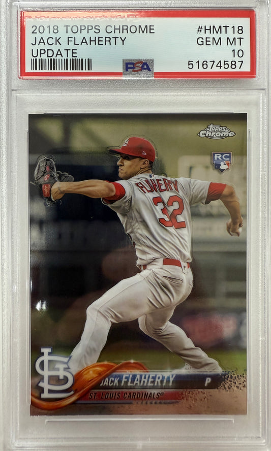 2018 Topps Chrome Update #HMT18 Update Jack Flaherty PSA 10