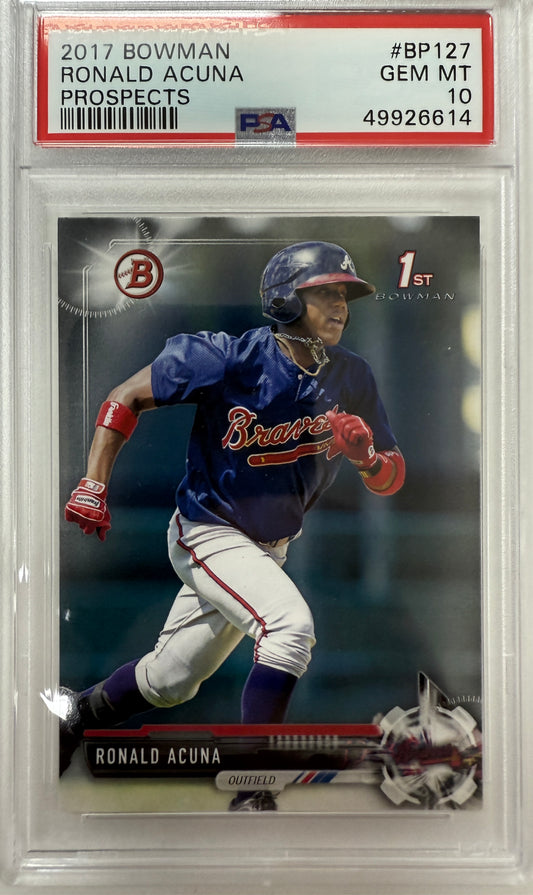 2017 Bowman Prospects #BP127 Prospects Ronald Acuna PSA 10