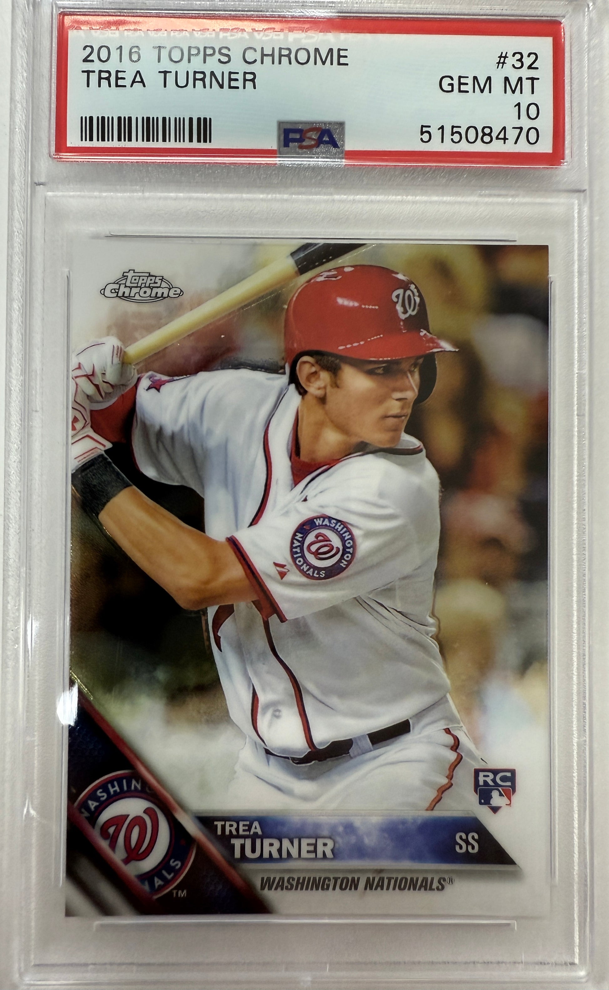 2016 Topps Chrome #32 Trea Turner PSA 10