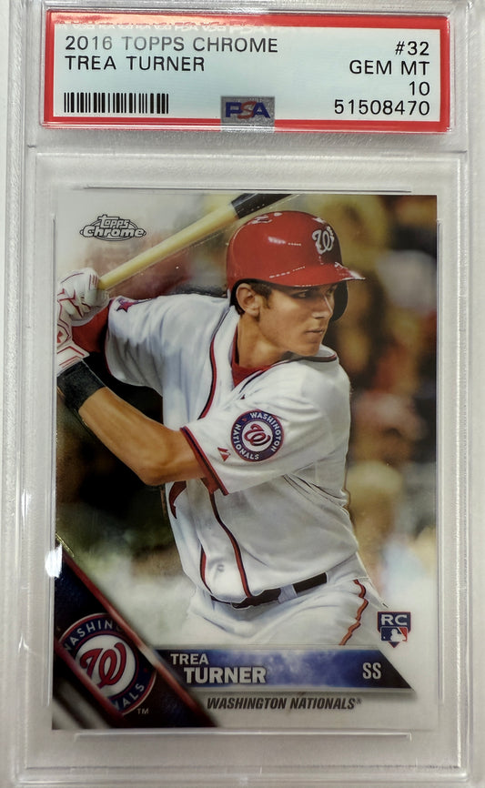 2016 Topps Chrome #32 Trea Turner PSA 10