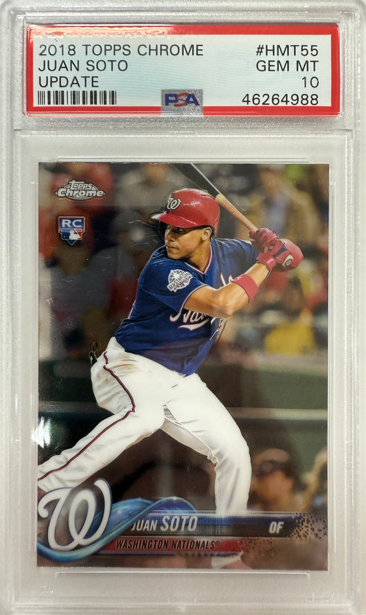 2018 Topps Chrome Update #HMT55 Update Juan Soto PSA 10
