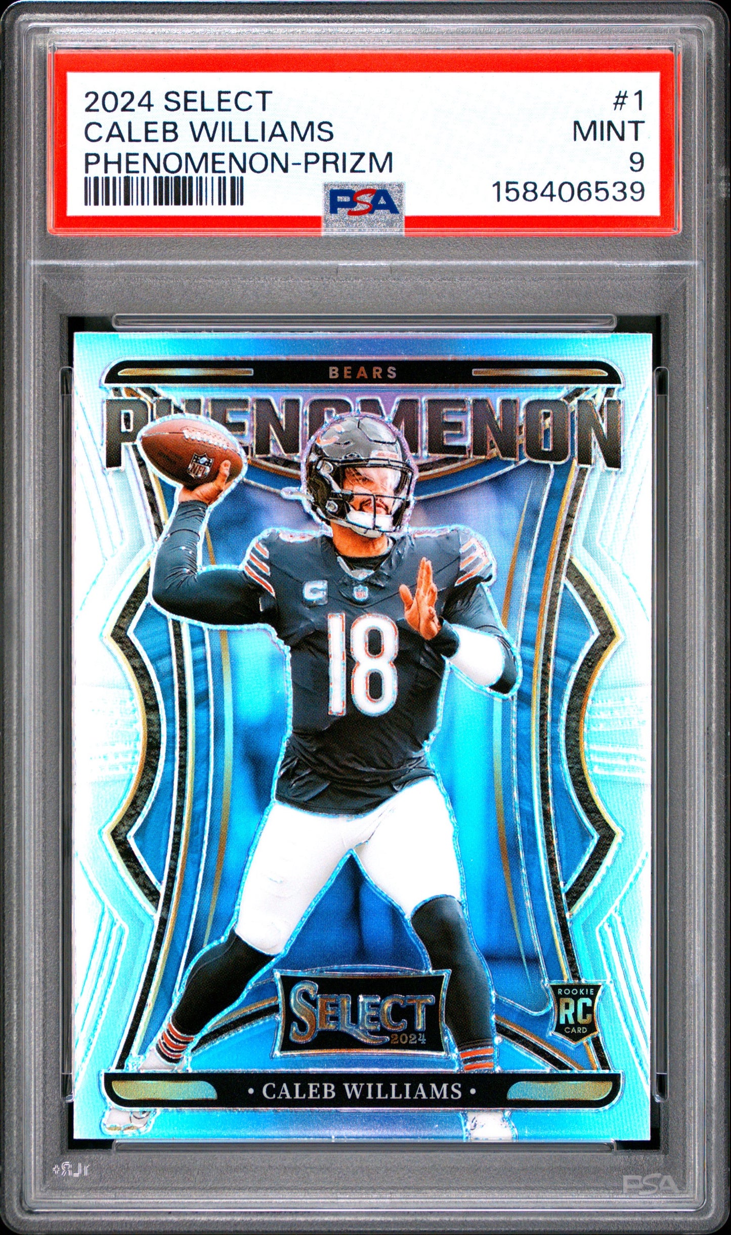 2024 Select #1 Caleb Williams Phenomenon-Prizm RC PSA 9