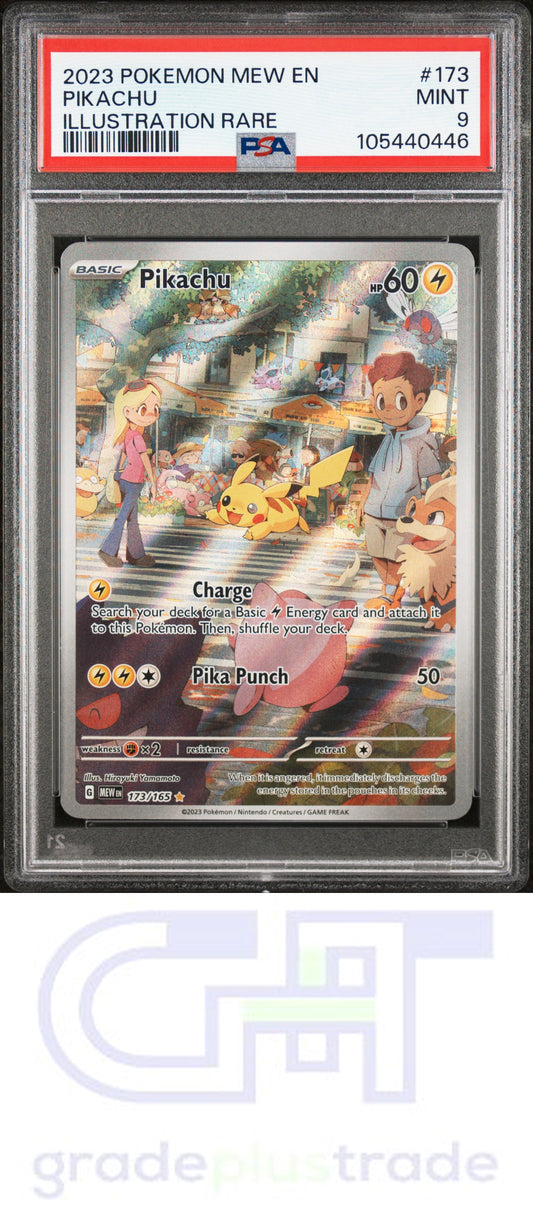 2023 Pokemon Mew En-151 #173 Illustration Rare Pikachu PSA 9