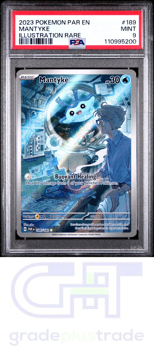 2023 Pokemon Par En-Paradox Rift #189 Illustration Rare Mantyke PSA 9