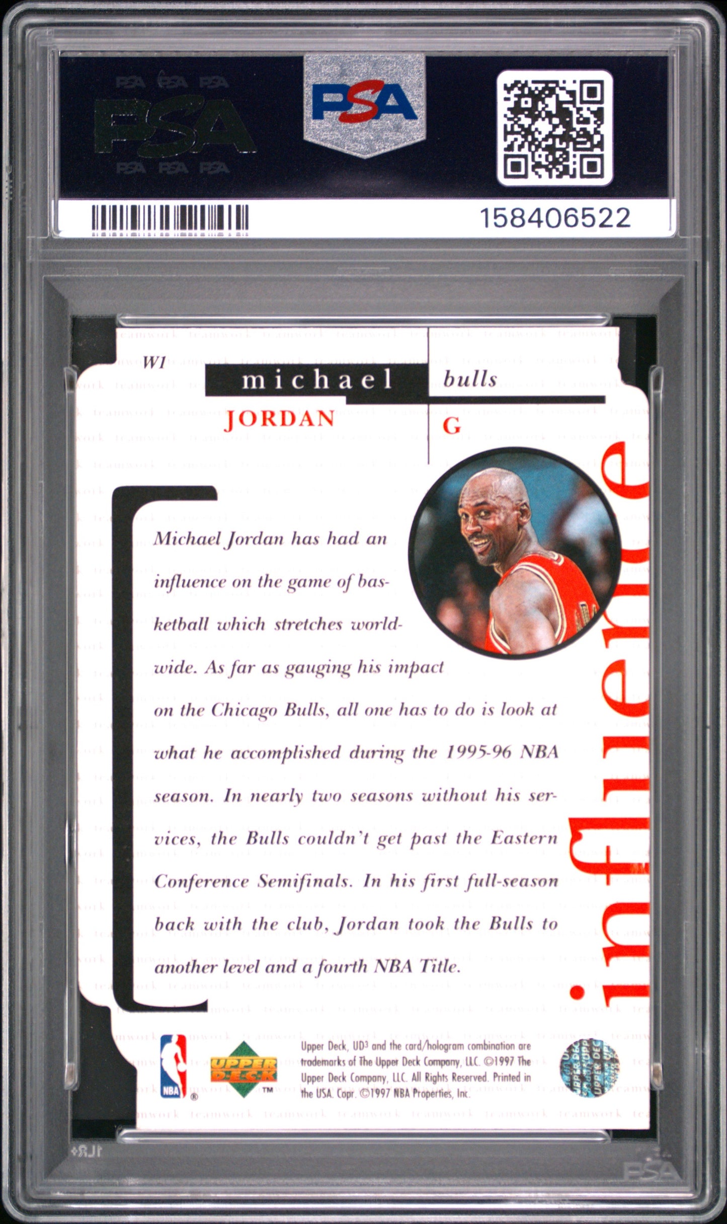 1996 UD3 #W1 Michael Jordan The Winning Edge PSA 5