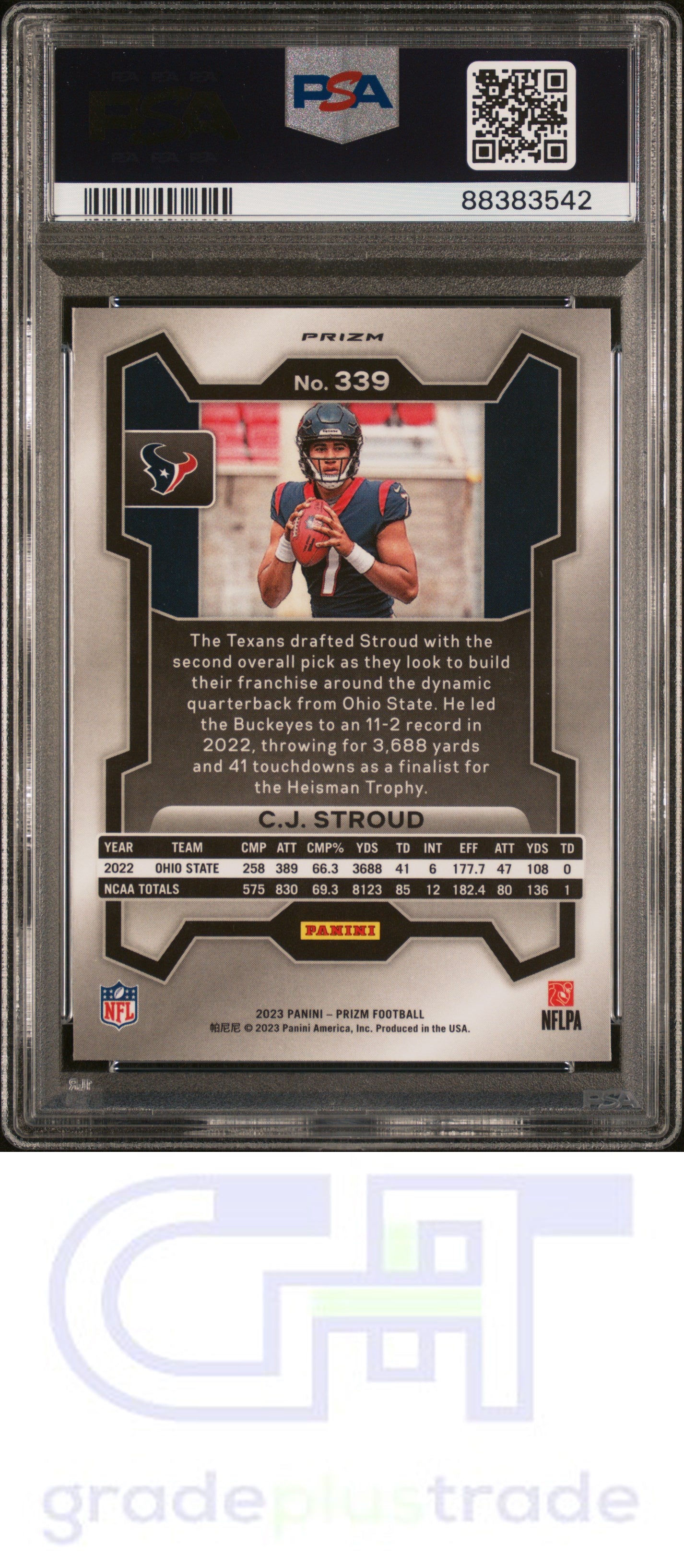 2023 Panini Prizm #339 Lazer Prizm Cj Stroud PSA 10