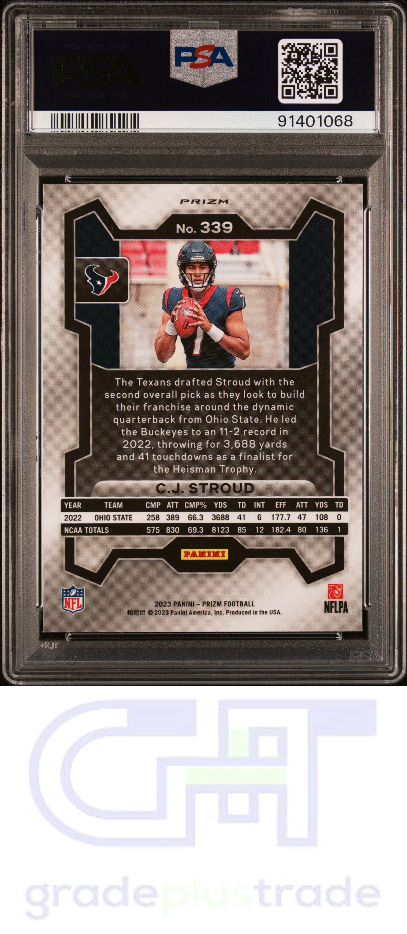 2023 Panini Prizm #339 Silver Prizm Cj Stroud PSA 9