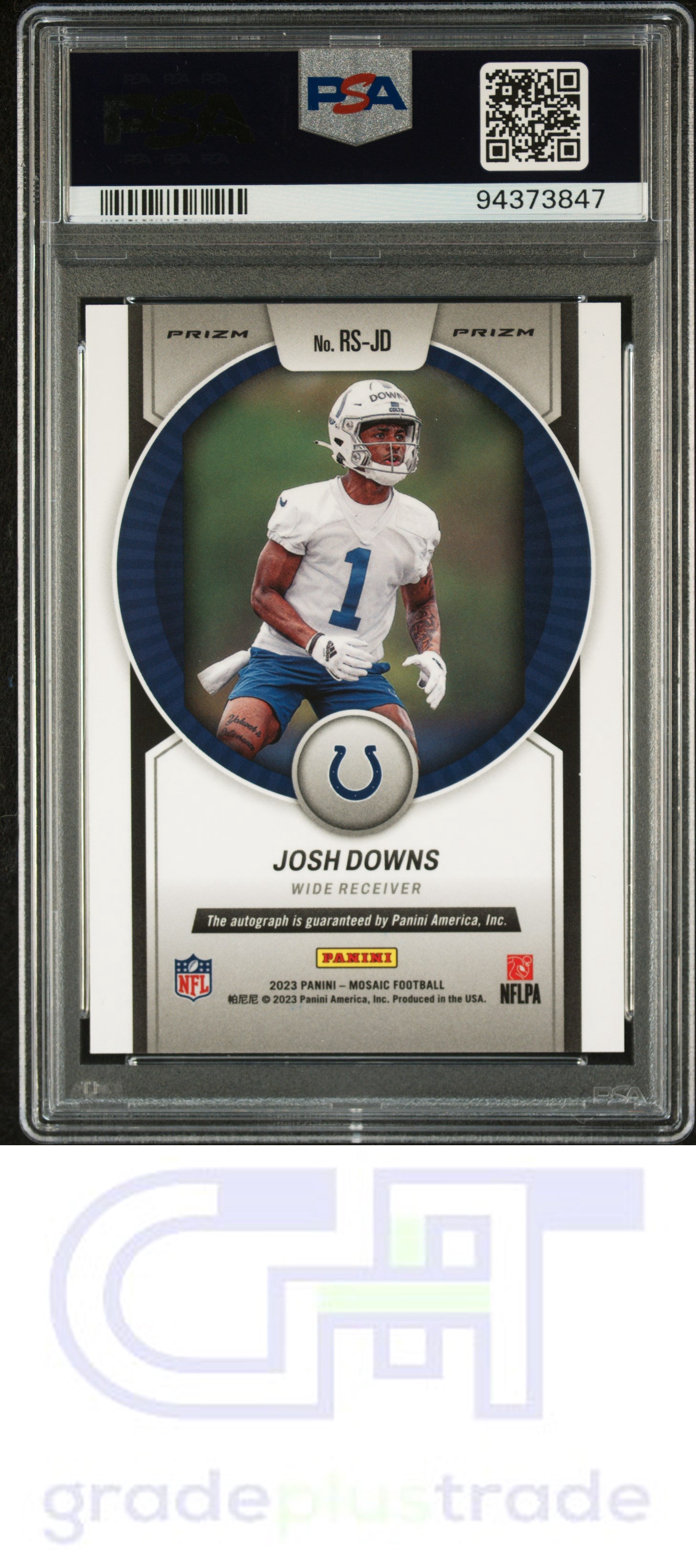 2023 Panini Mosaic Rookie Scripts No Huddle Blue Josh Downs PSA 10