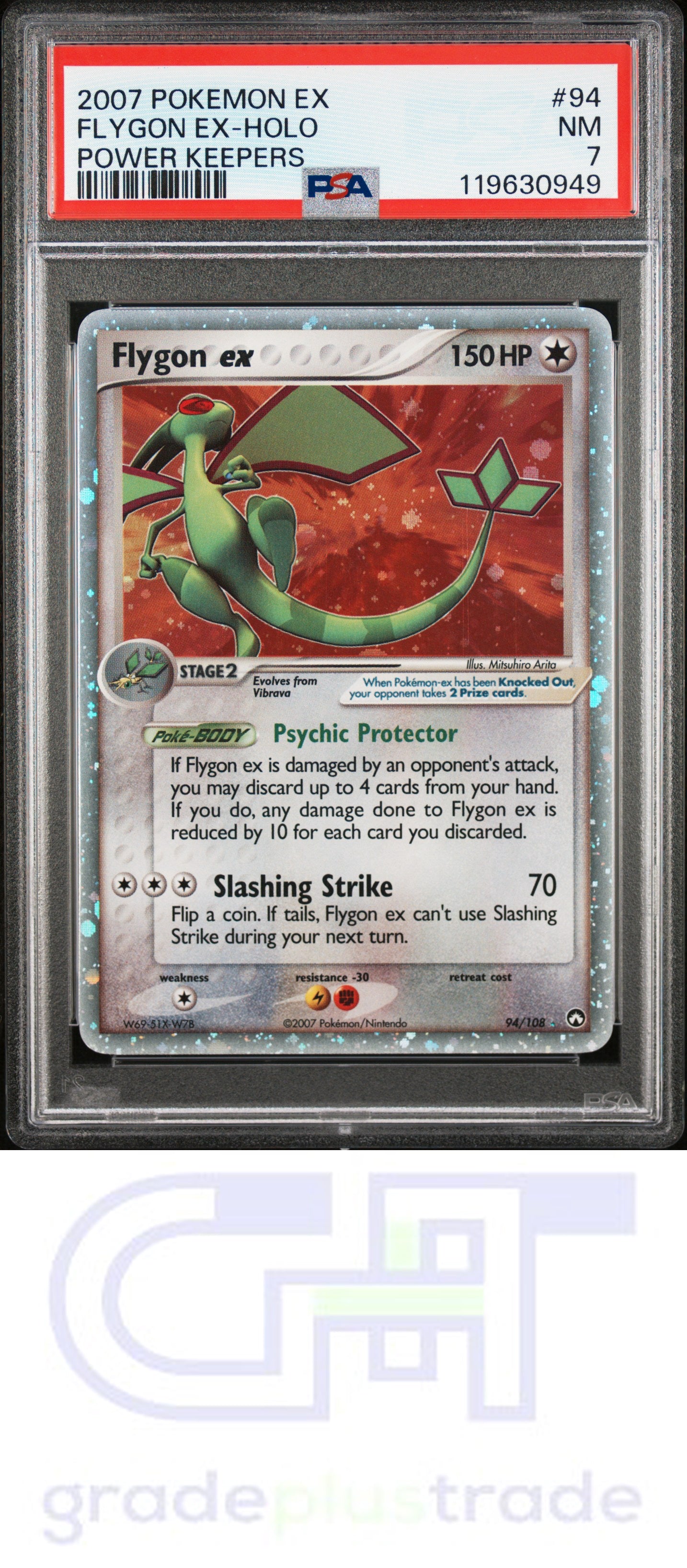 2007 Pokemon Ex Power Keepers #94 Flygon Ex-Holo PSA 7