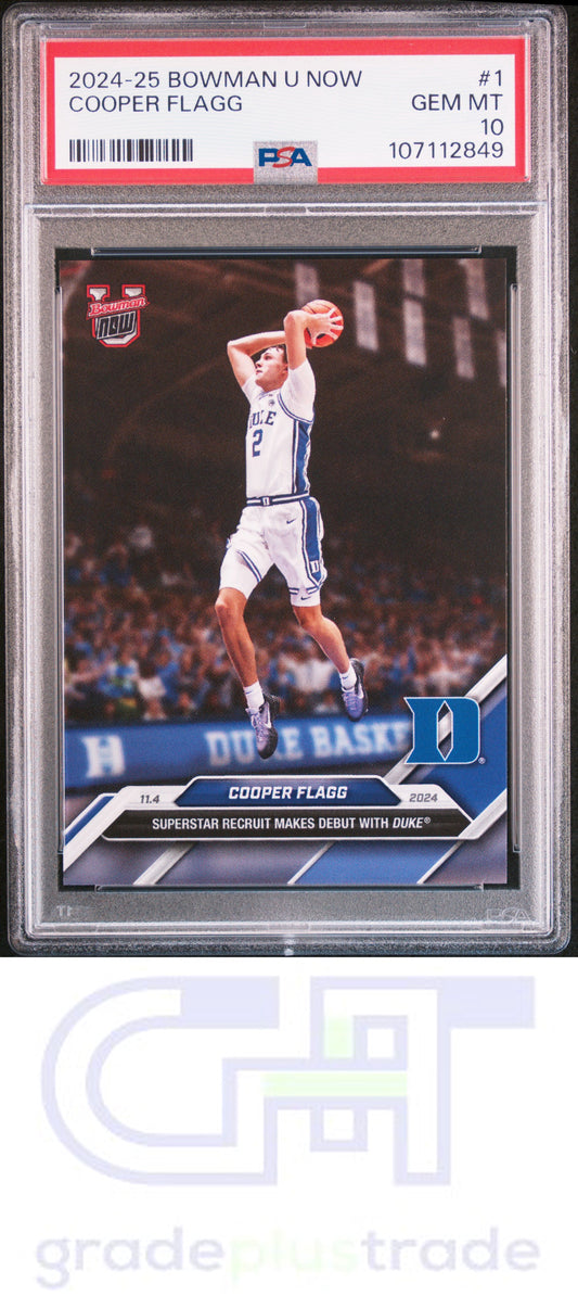 2024-25 Bowman U Now #1 Cooper Flagg PSA 10