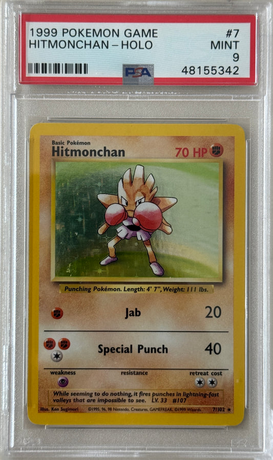 1999 Pokemon Game #7 Hitmonchan-Holo PSA 9