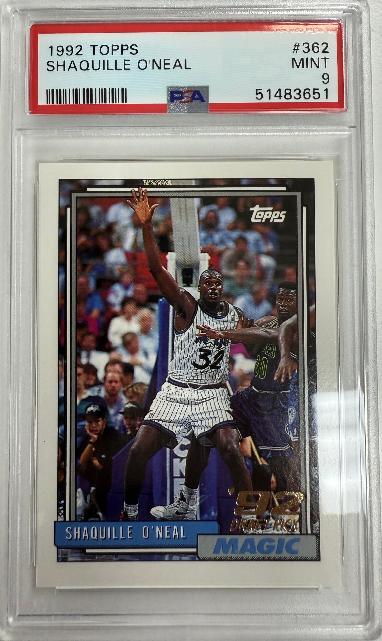 1992 Topps #362 Shaquille O'Neal PSA 9