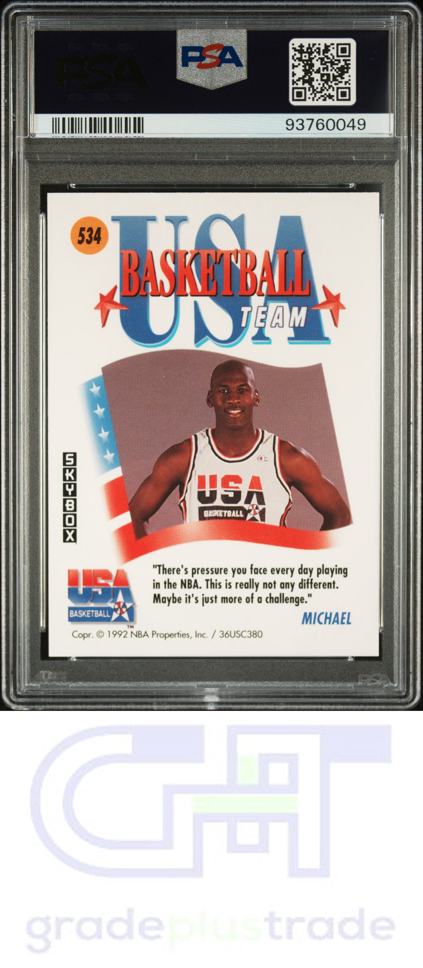 1991 Skybox #534 Usa Michael Jordan PSA 9