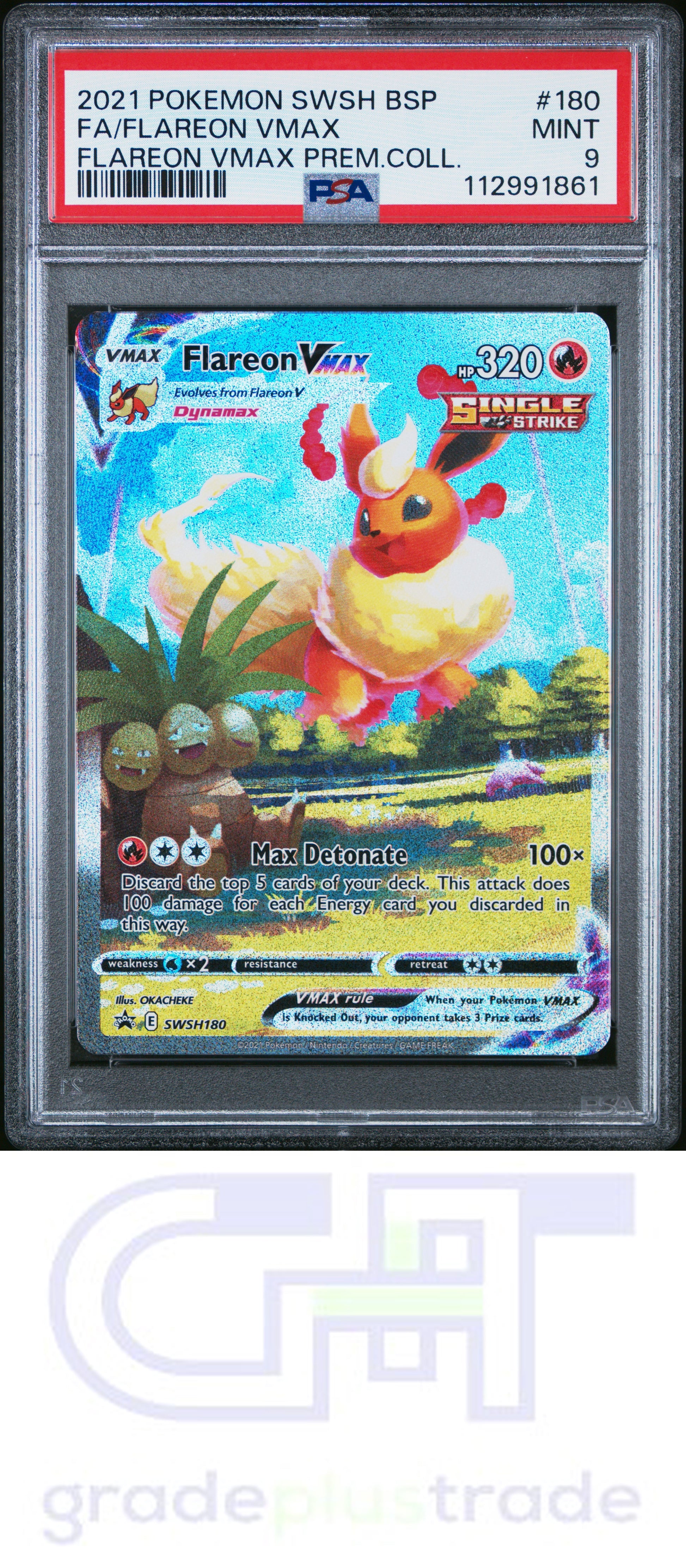 2021 Pokemon Swsh Black Star Promo #180 Flareon Vmax Flareon Vmax PSA 9