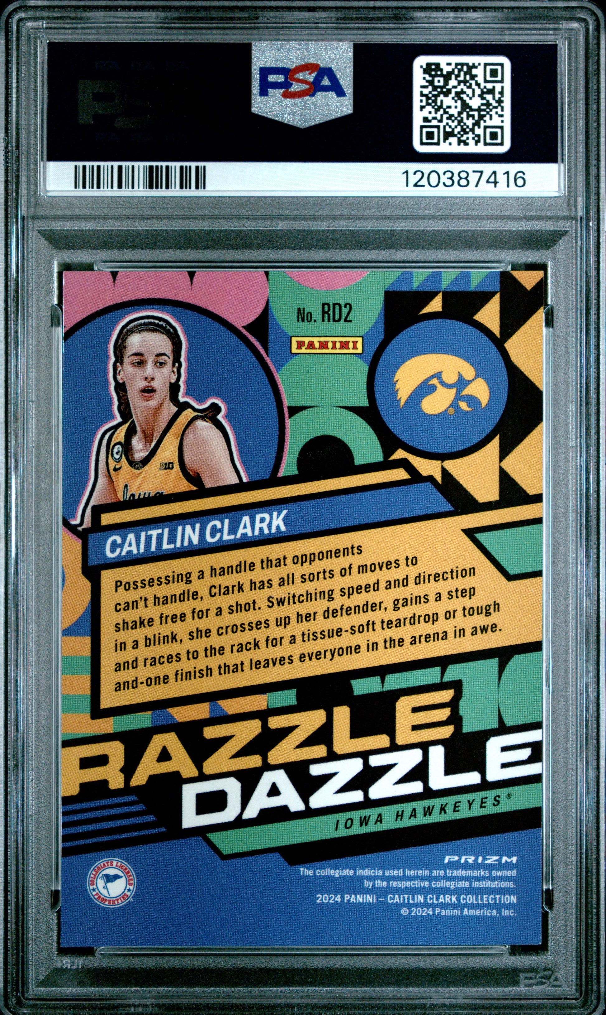 2024 Panini Caitlin Clark Collection Razzle Dazzle #RD2 Caitlin Clark PSA 10