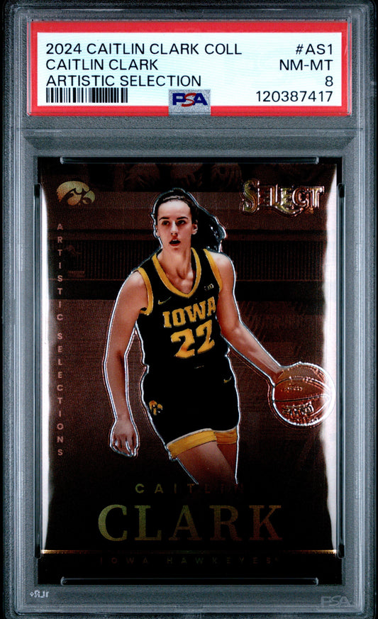 2024 Panini Caitlin Clark Collection Artistic Selection #AS1 Caitlin Clark PSA 8