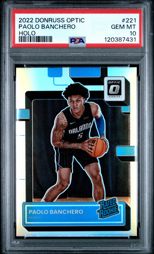 2022 Panini Donruss Optic #221 Holo Paolo Banchero RC PSA 10