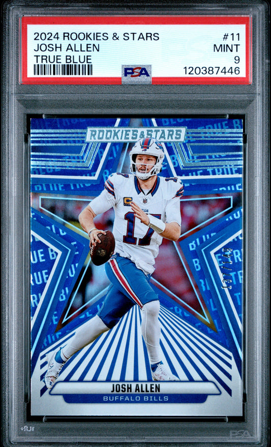 2024 Panini Rookies & Stars #11 True Blue #'d /149 Josh Allen PSA 9