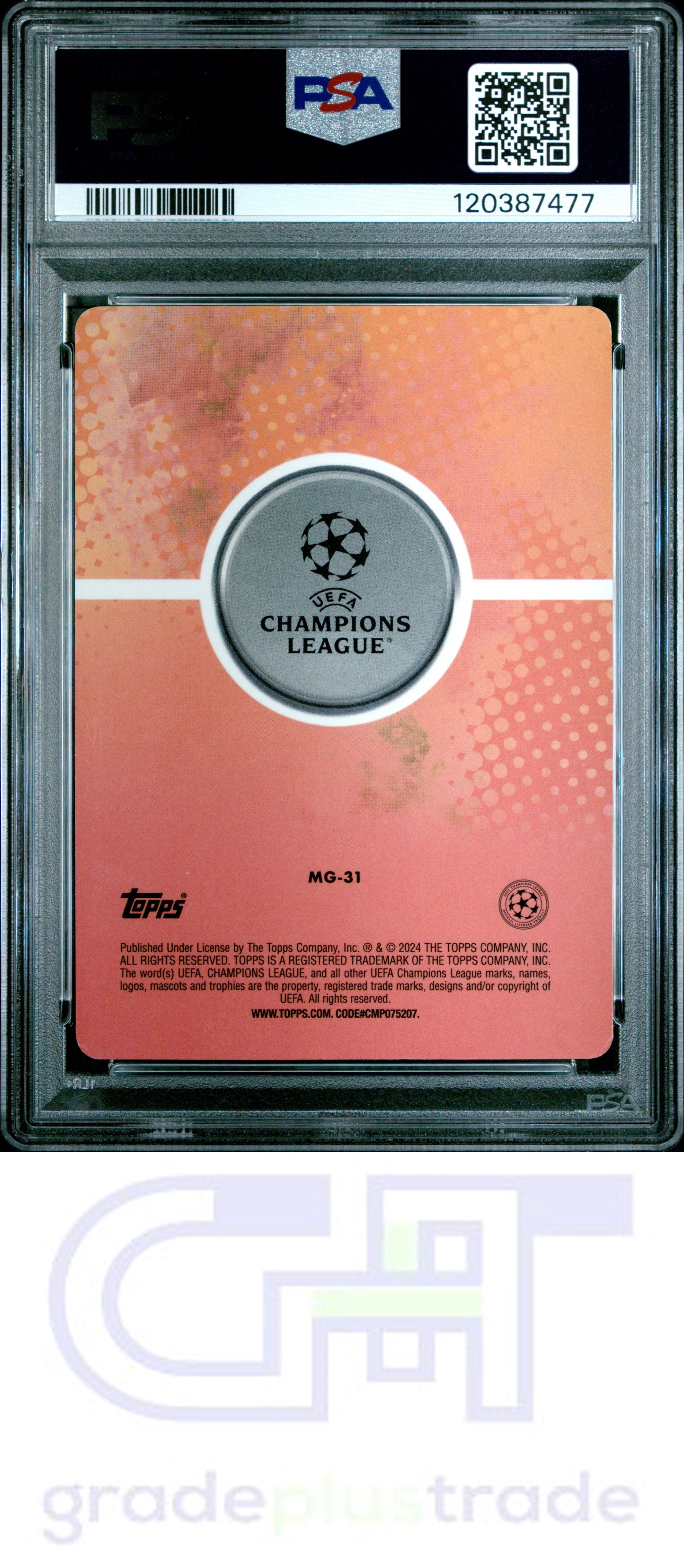 2023 Merlin UEFA Club Comp. Merlin's Gamers Blue Christian Pulisic PSA 7