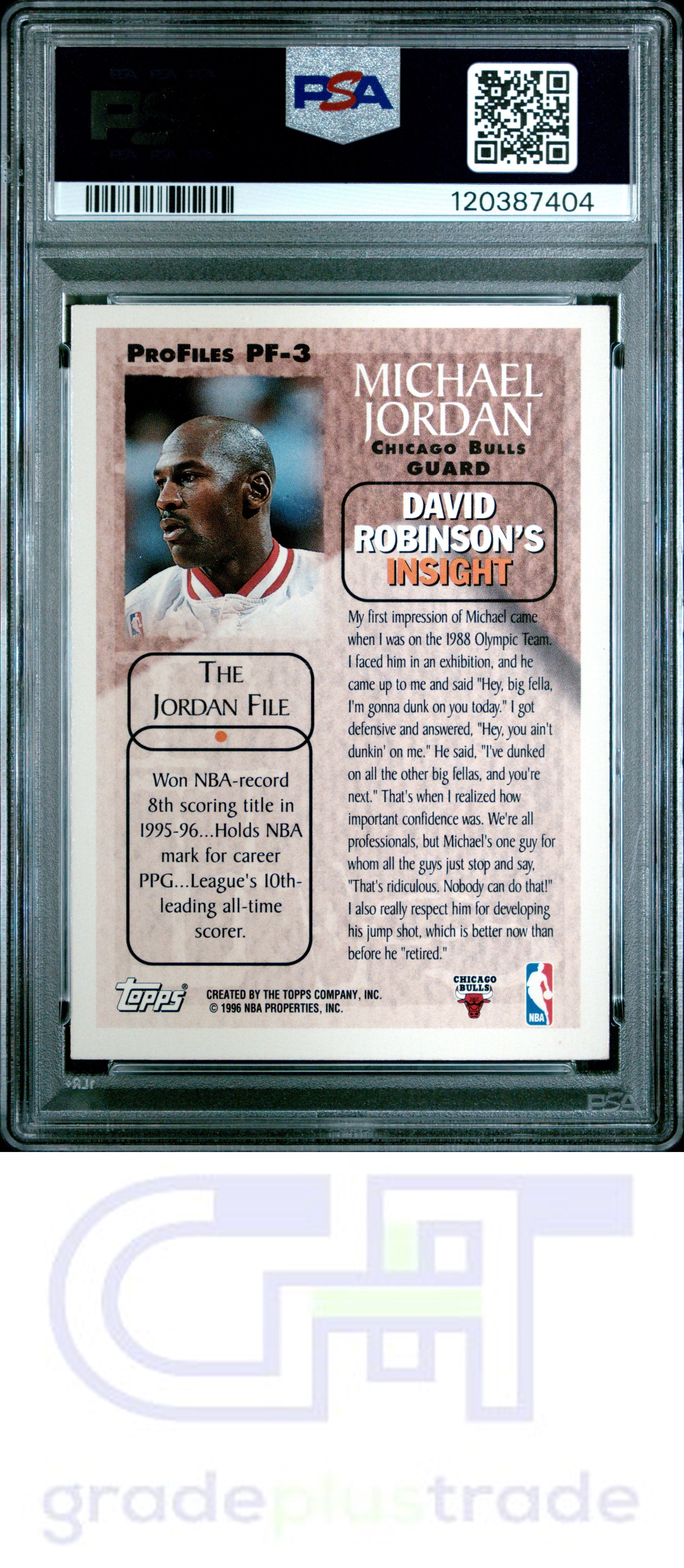 1996 Topps Pro Files #PF-3 Michael Jordan PSA 5