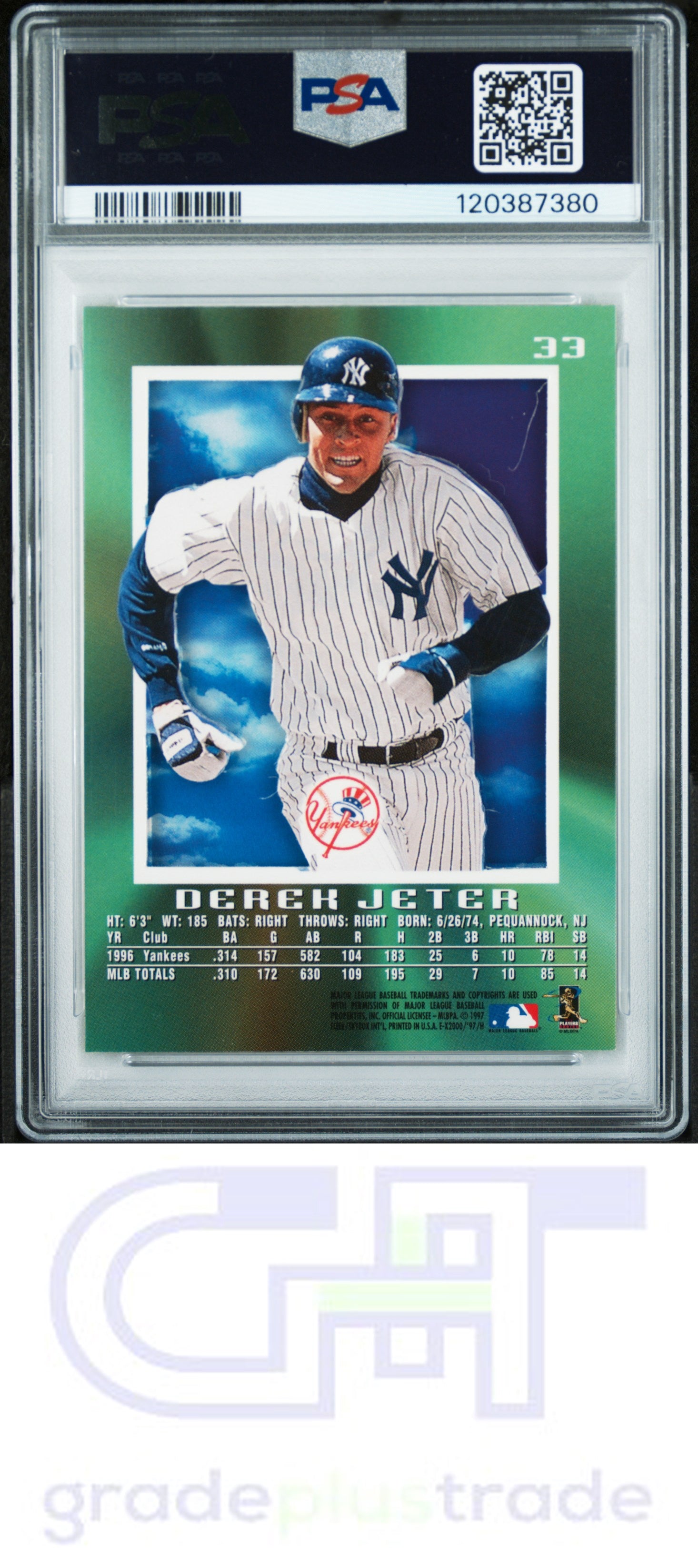 1997 Skybox E-X 2000 #33 Derek Jeter PSA 7