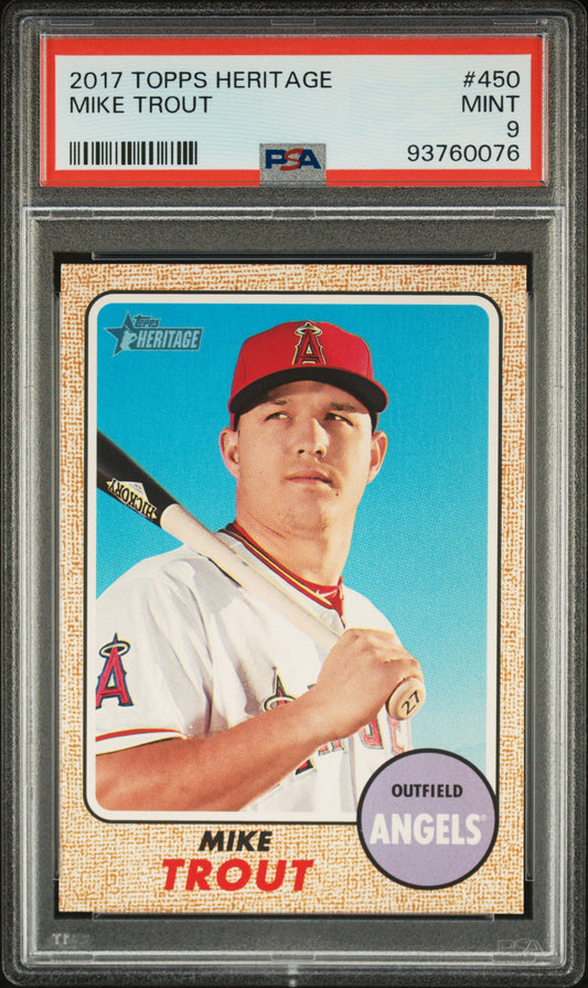 2017 Topps Heritage #450 Mike Trout PSA 9