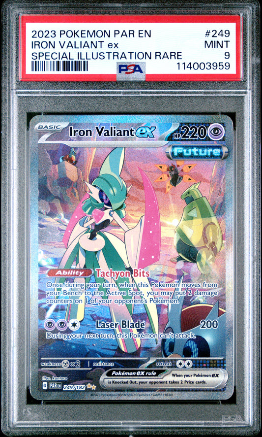 2023 Pokemon Par En-Paradox Rift #249 SIR Iron Valiant Ex PSA 9