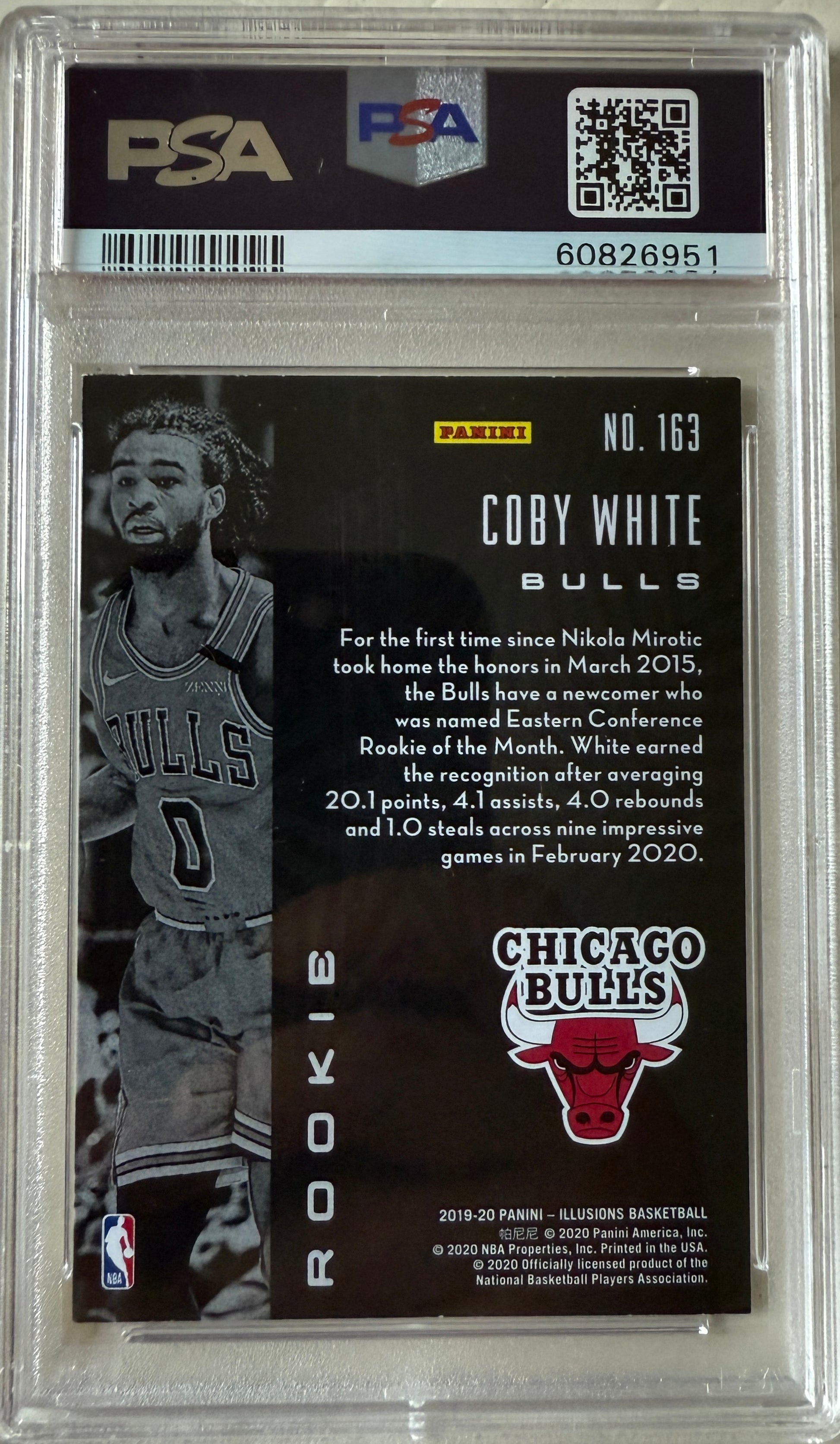 2019 Panini Illusions #163 Coby White PSA 8