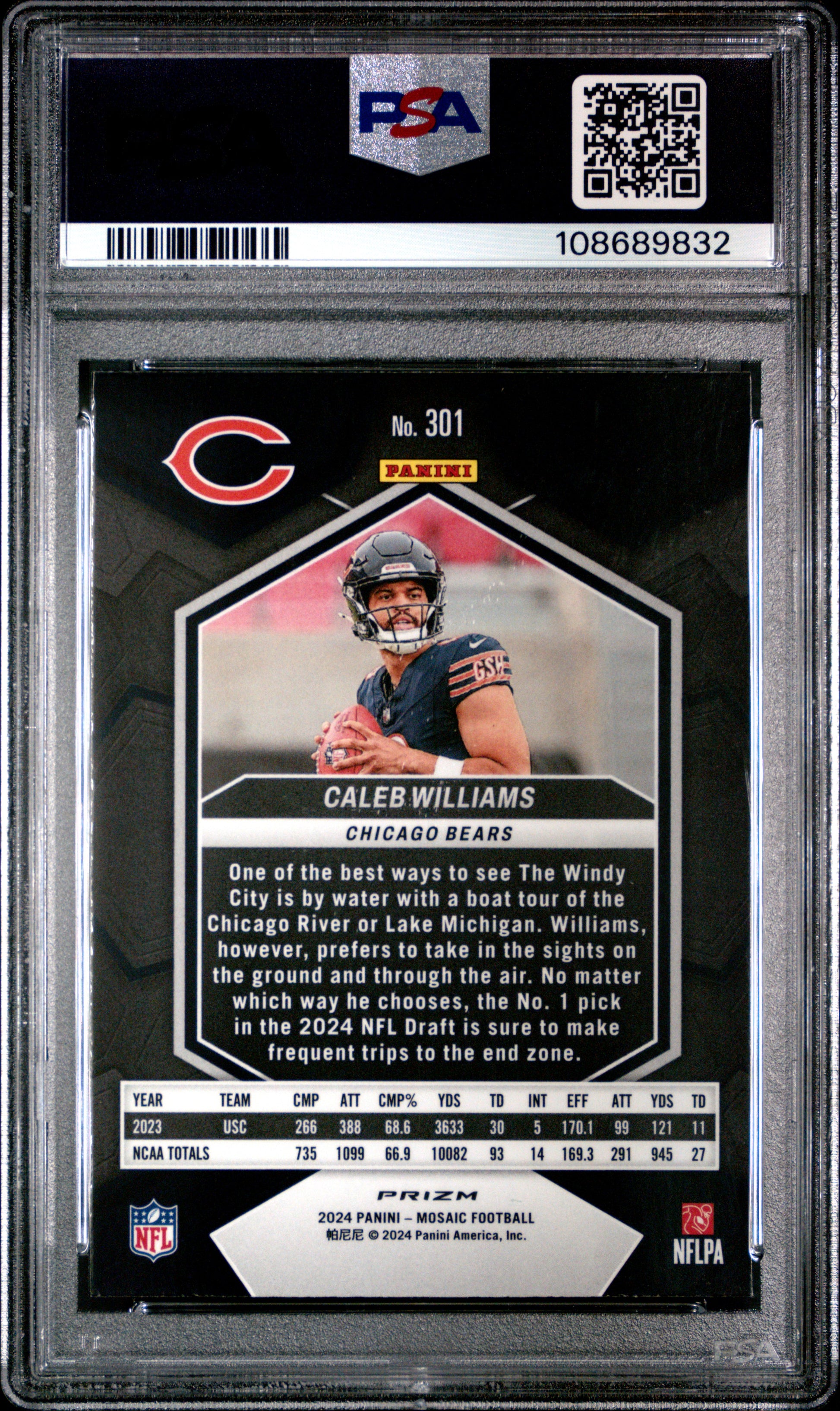 2024 Panini Mosaic #301 Green Caleb Williams RC PSA 9