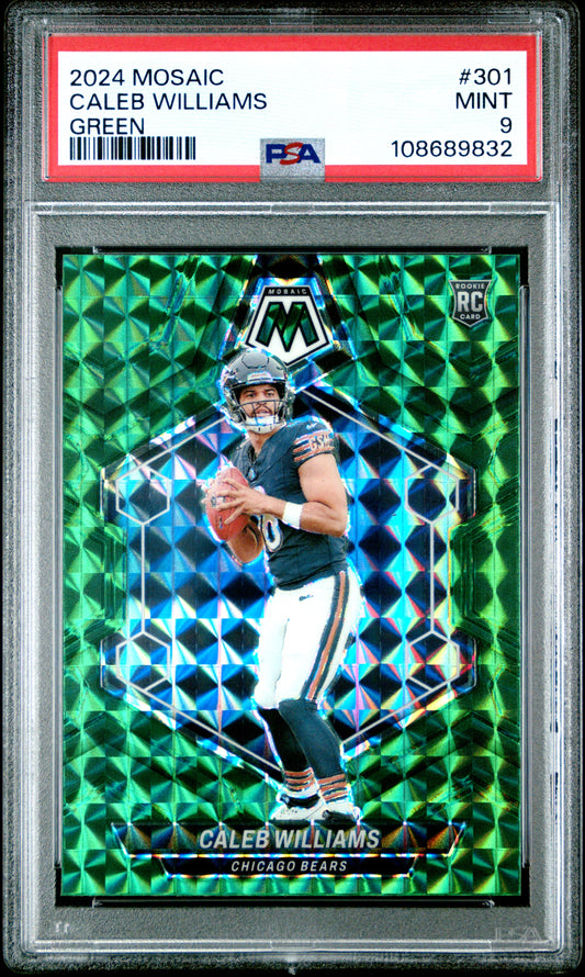 2024 Panini Mosaic #301 Green Caleb Williams RC PSA 9