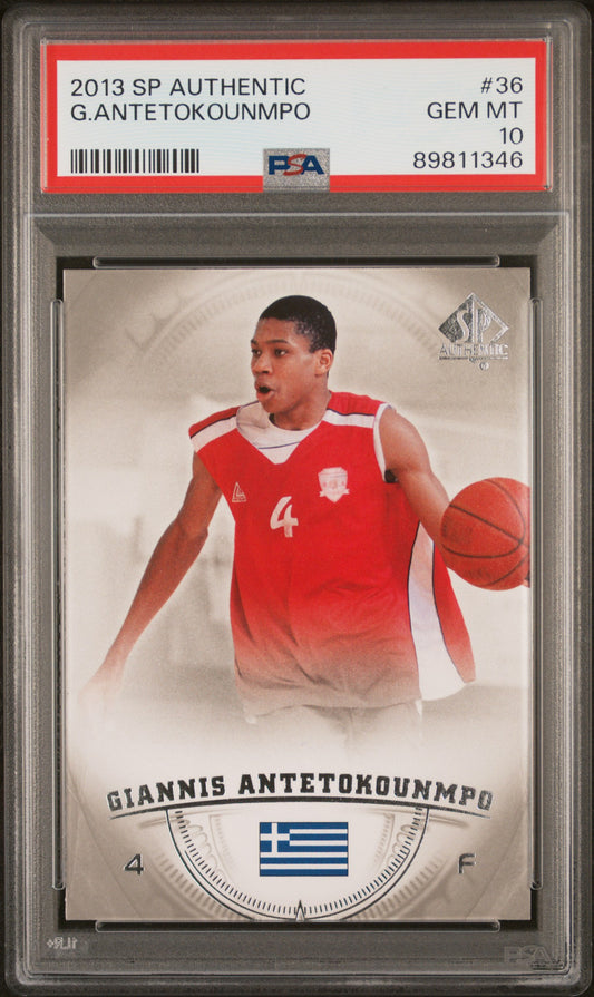 2013 Sp Authentic #36 Giannis Antetokounmpo RC PSA 10