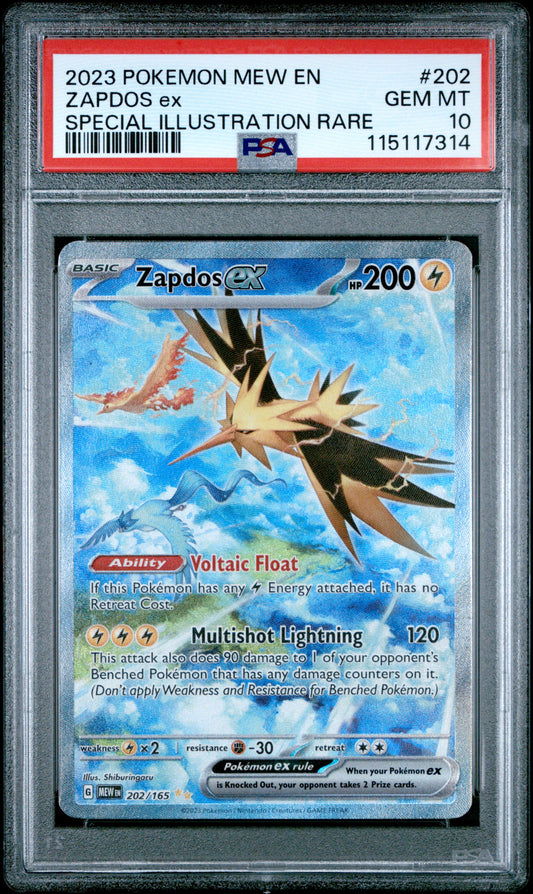 2023 Pokemon Mew En-151 #202 Special Illustration Rare Zapdos Ex PSA 10