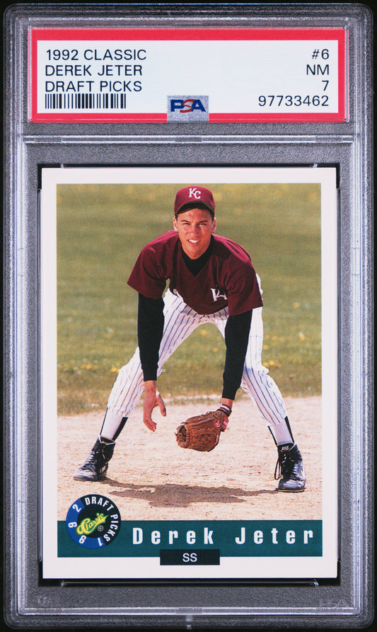 1992 Classic Draft Picks #6 Draft Picks Derek Jeter PSA 7