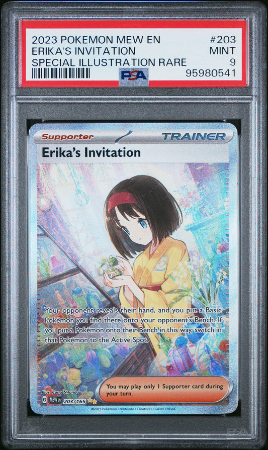 2023 Pokemon Mew En-151 #203 Special Illustration Rare Erika'S Invitation PSA 9