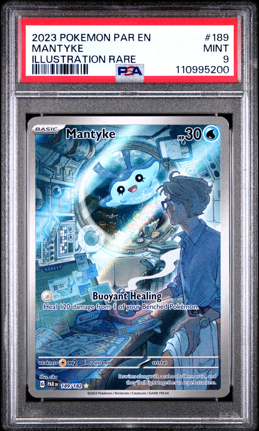 2023 Pokemon Par En-Paradox Rift #189 Illustration Rare Mantyke PSA 9