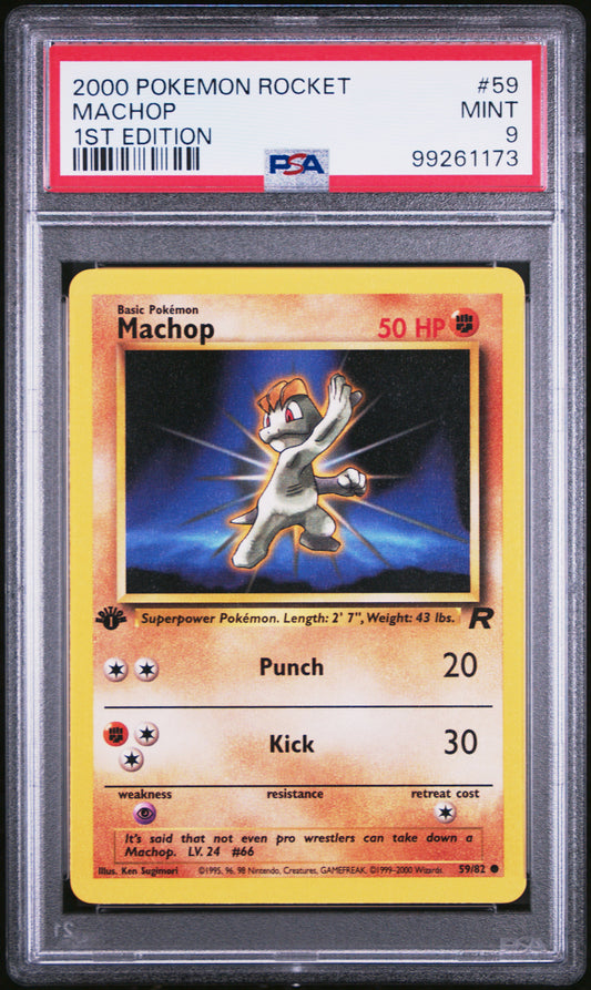 2000 Pokemon Rocket #59 1st Edition Machop PSA 9