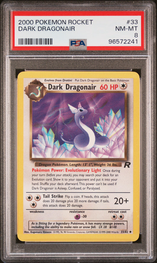 2000 Pokemon Rocket #33 Dark Dragonair PSA 8