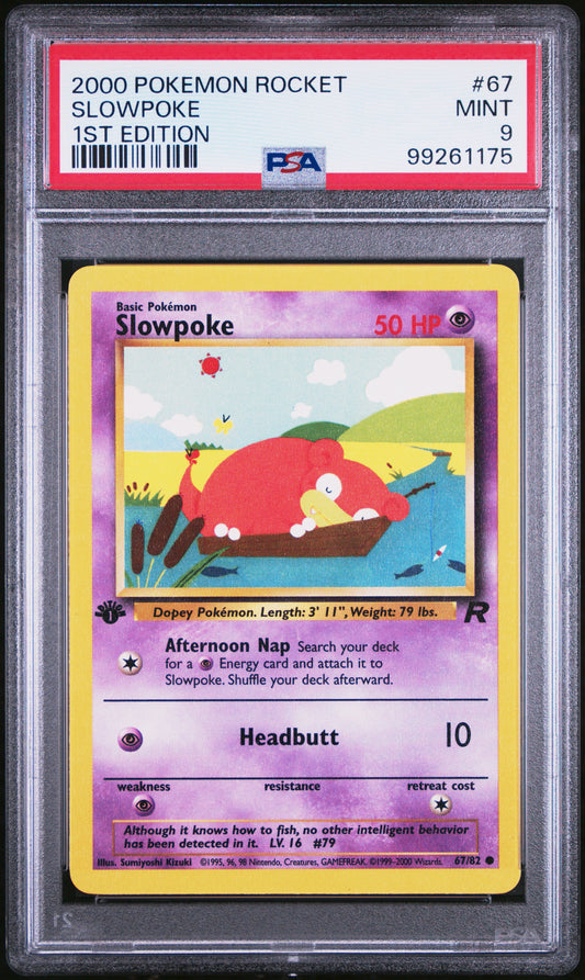2000 Pokemon Rocket #67 1st Edition Slowpoke PSA 9