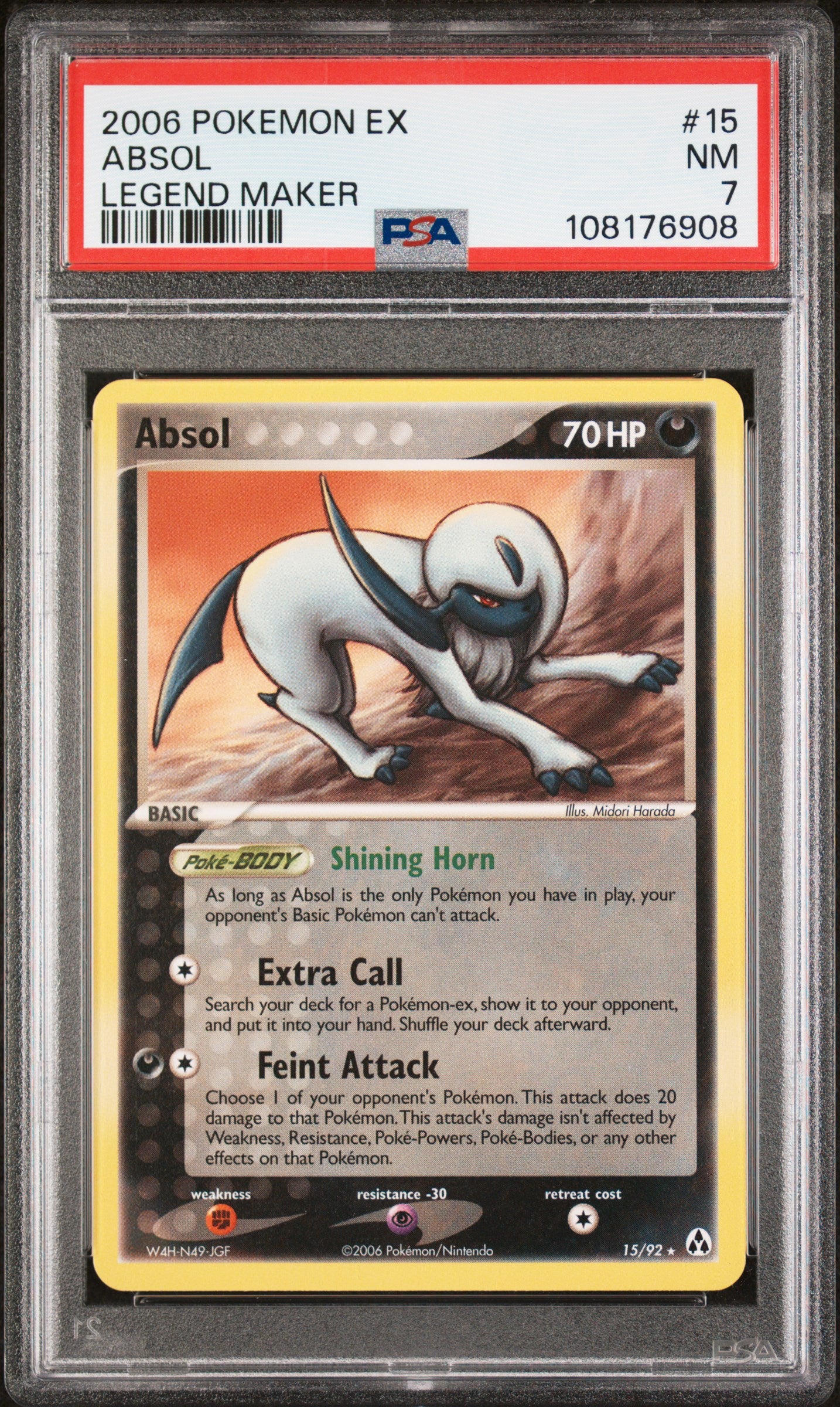 2006 Pokemon Ex Legend Maker #15 Legend Maker Absol PSA 7