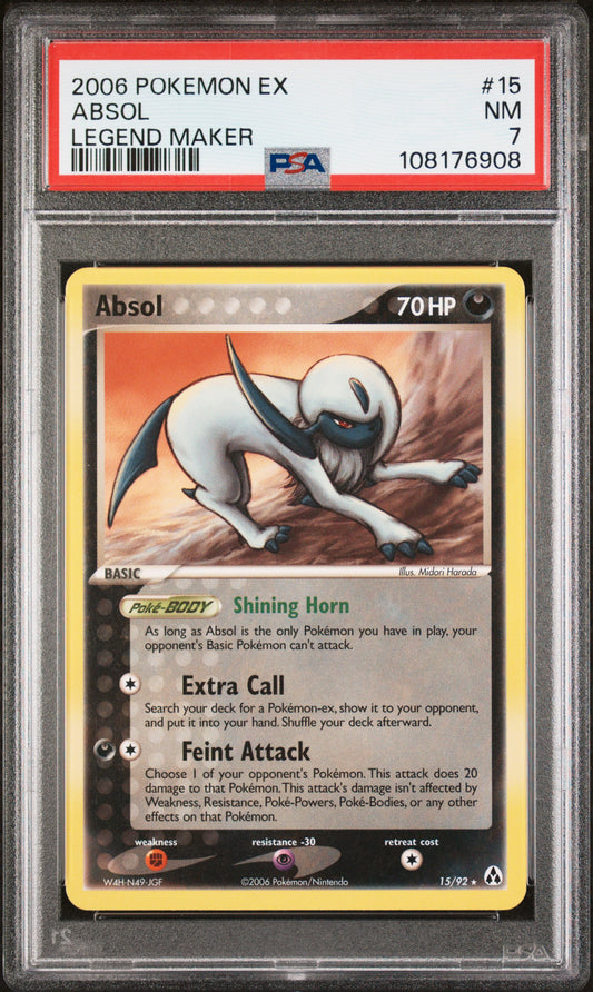2006 Pokemon Ex Legend Maker #15 Legend Maker Absol PSA 7