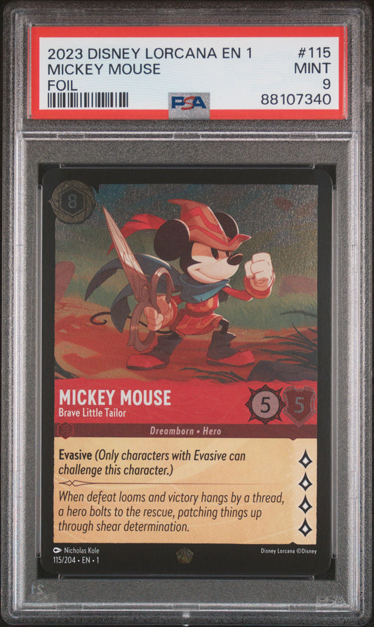 2023 Disney Lorcana En 1-The First Chapter #115 Foil Mickey Mouse PSA 9