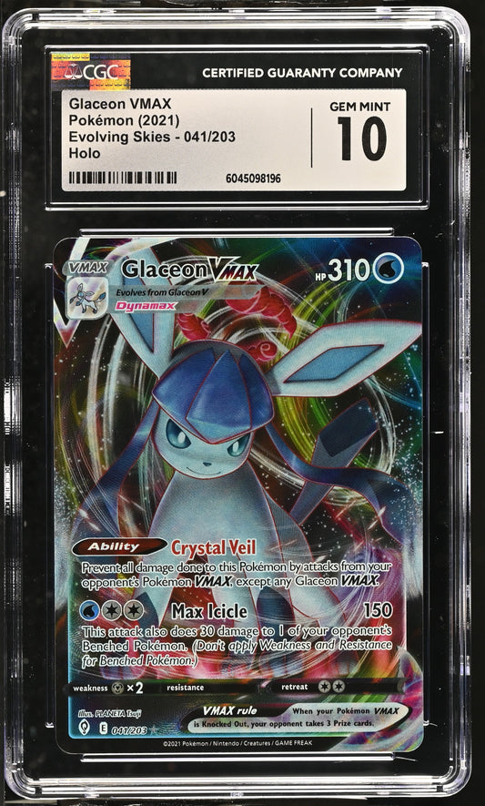 2021 Evolving Skies #041/203 Glaceon VMAX CGC 10
