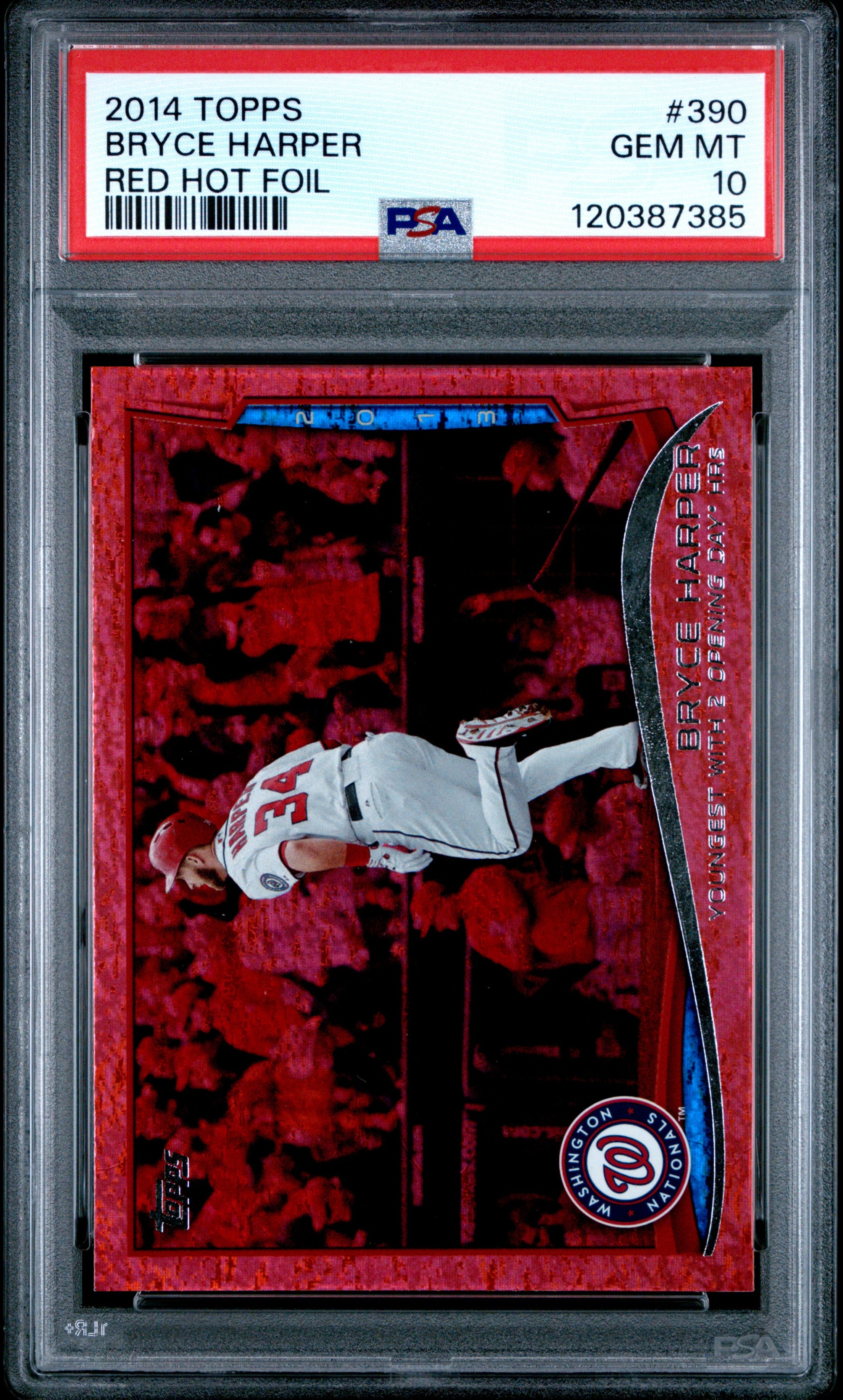 2014 Topps #390 Red Hot Foil Bryce Harper PSA 10