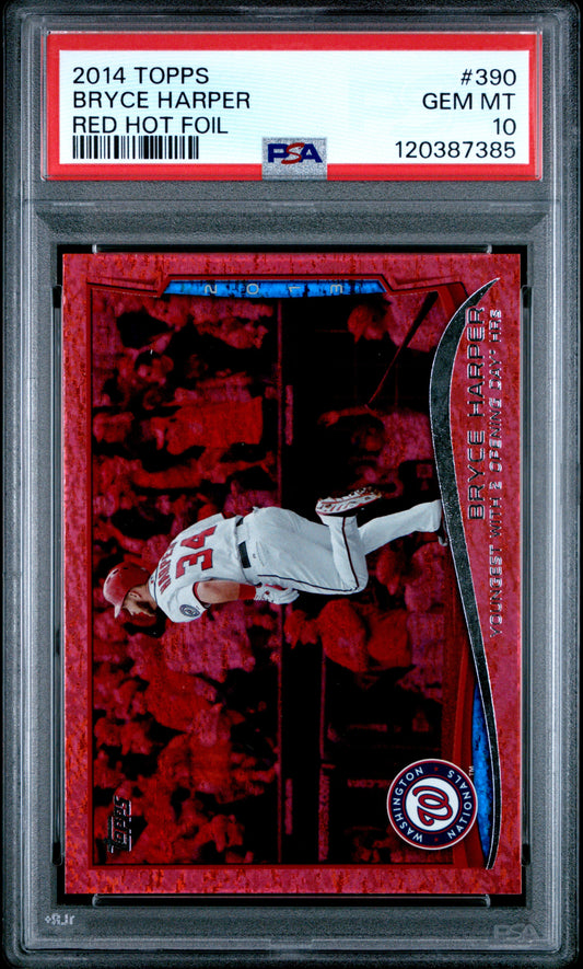 2014 Topps #390 Red Hot Foil Bryce Harper PSA 10