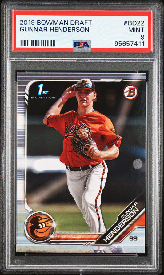 2019 Bowman Draft #BD22 Gunnar Henderson PSA 9