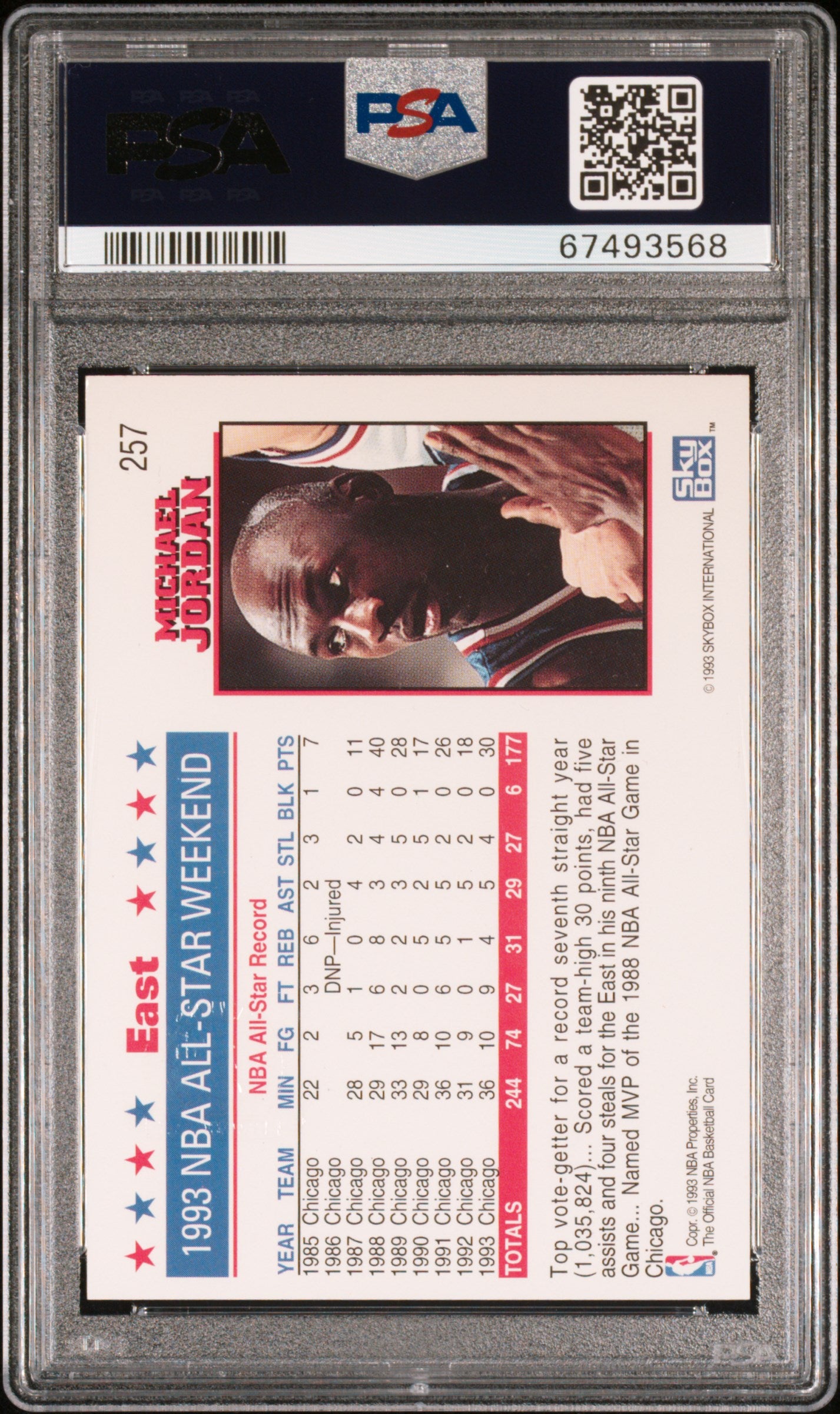 1993 Hoops #257 5th Anniversary Michael Jordan PSA 9