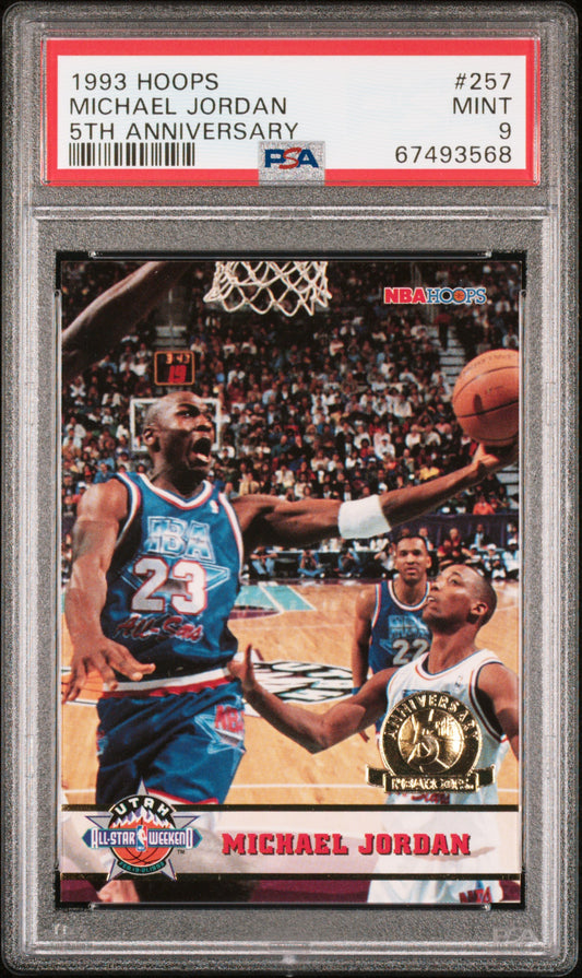 1993 Hoops #257 5th Anniversary Michael Jordan PSA 9